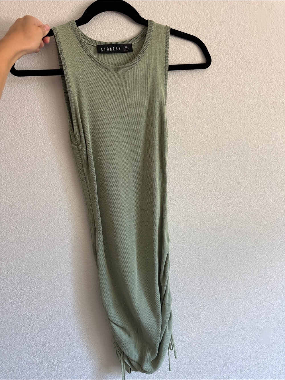 Lioness Light Olive Ribbed Sleeveless Tank